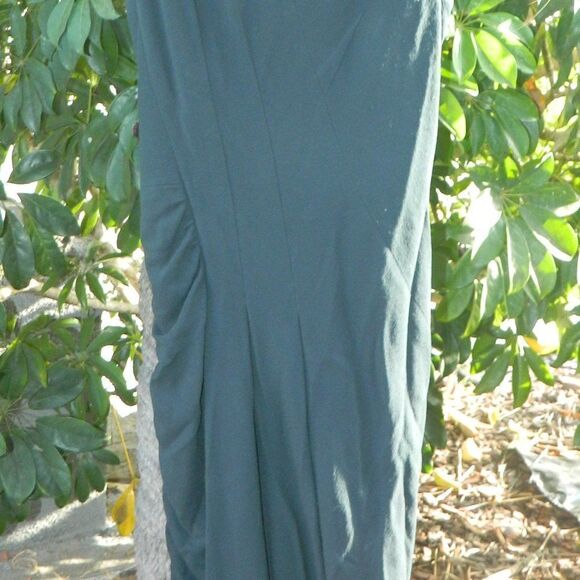 Yigal Azrouel Dress Green with Leather Trim Size 2‎ - Picture 3 of 16